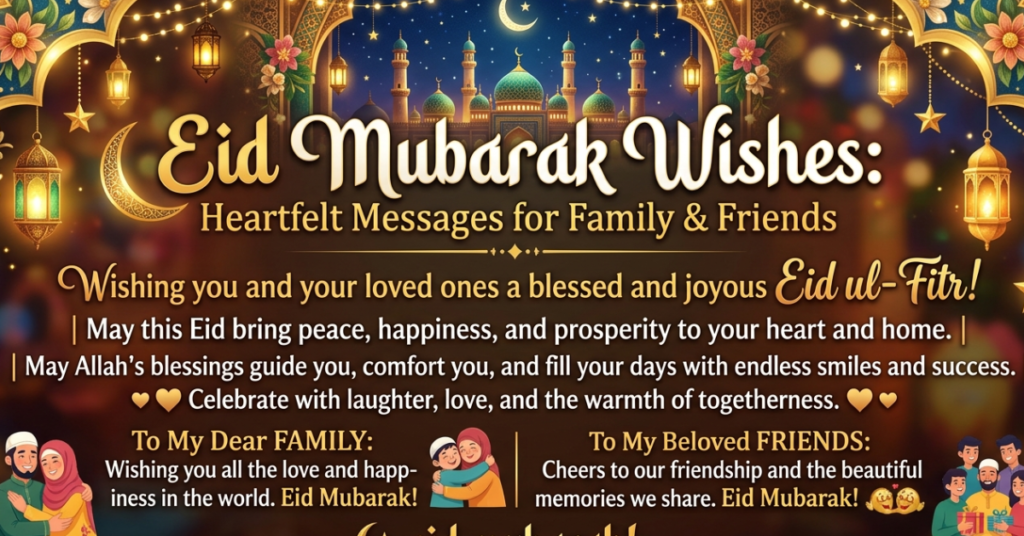 Eid Mubarak Wishes: Heartfelt Messages for Family & Friends