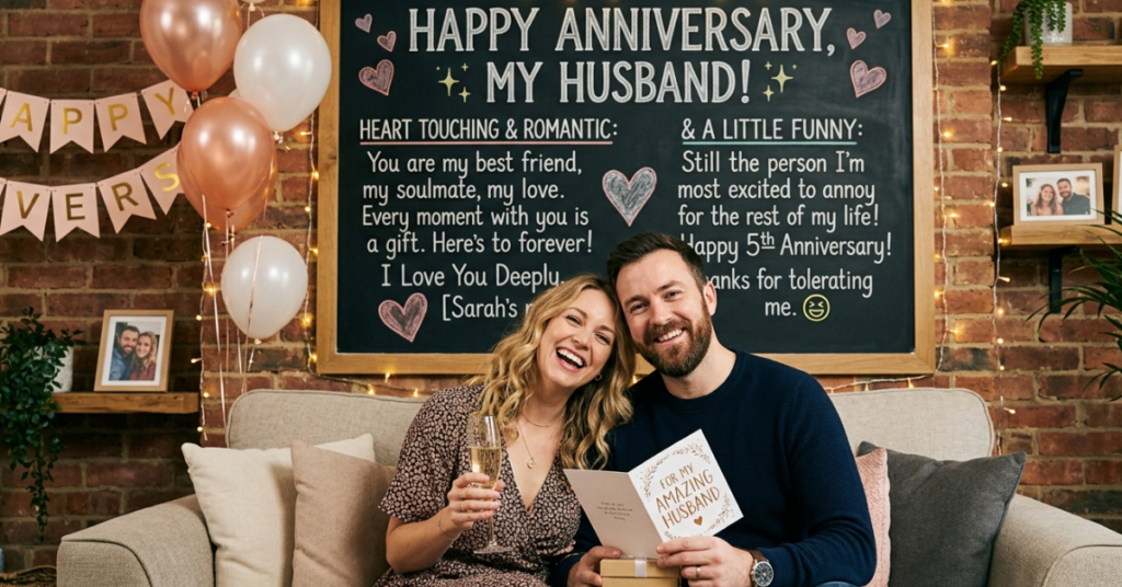 Heart Touching Anniversary Wishes for Husband Romantic & Funny