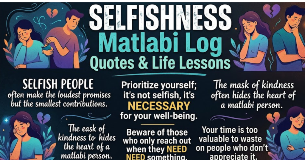 Selfishness Matlabi Log Quotes & Life Lessons