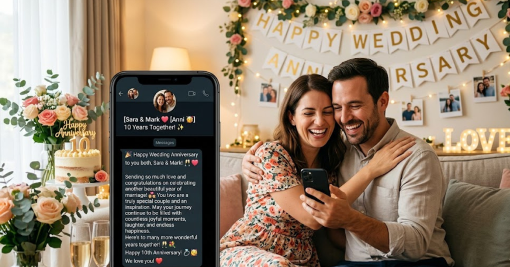 WhatsApp Wedding Anniversary Wishes for Couples