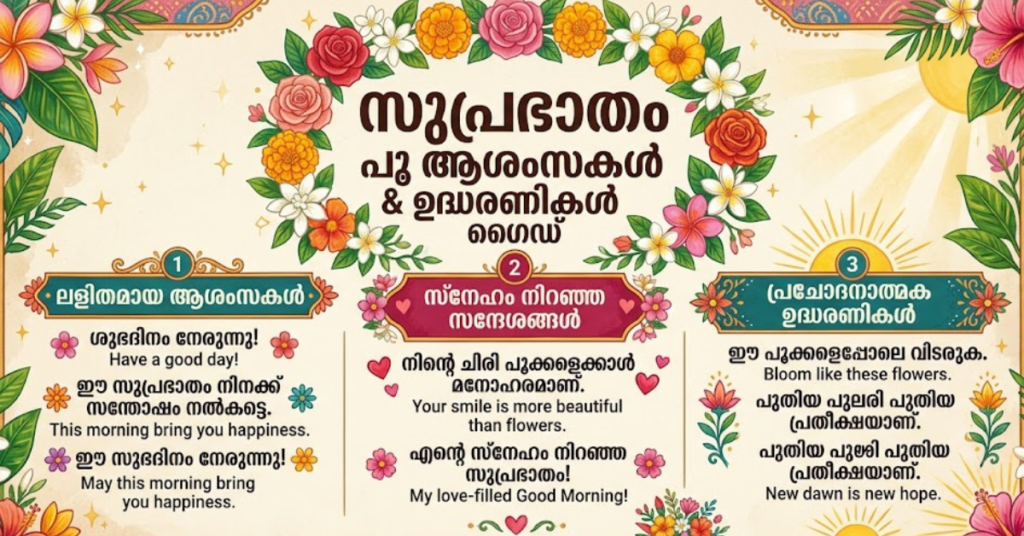 Flower Good Morning Malayalam Wishes & Quotes Guide