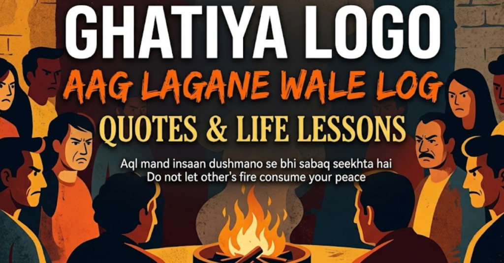 Ghatiya Logo Aag Lagane Wale Log Quotes & Life Lessons