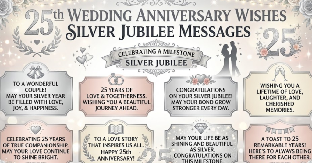 25th Wedding Anniversary Wishes: Silver Jubilee Messages