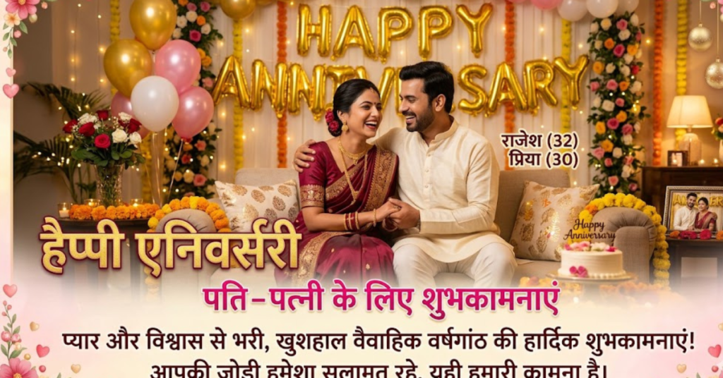 हैप्पी Anniversary Wishes for Husband Wife in Hindi