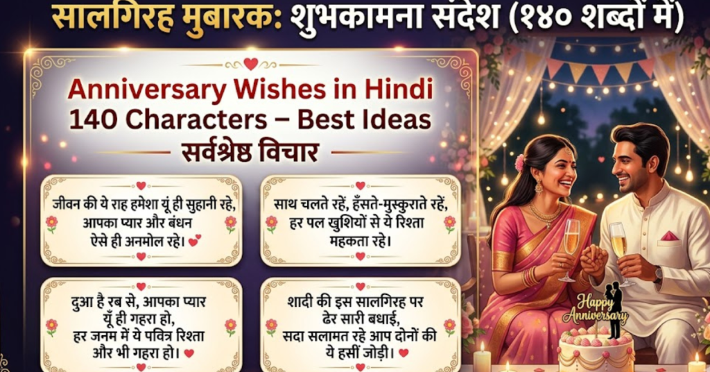 Anniversary Wishes in Hindi 140 Characters – Best Ideas