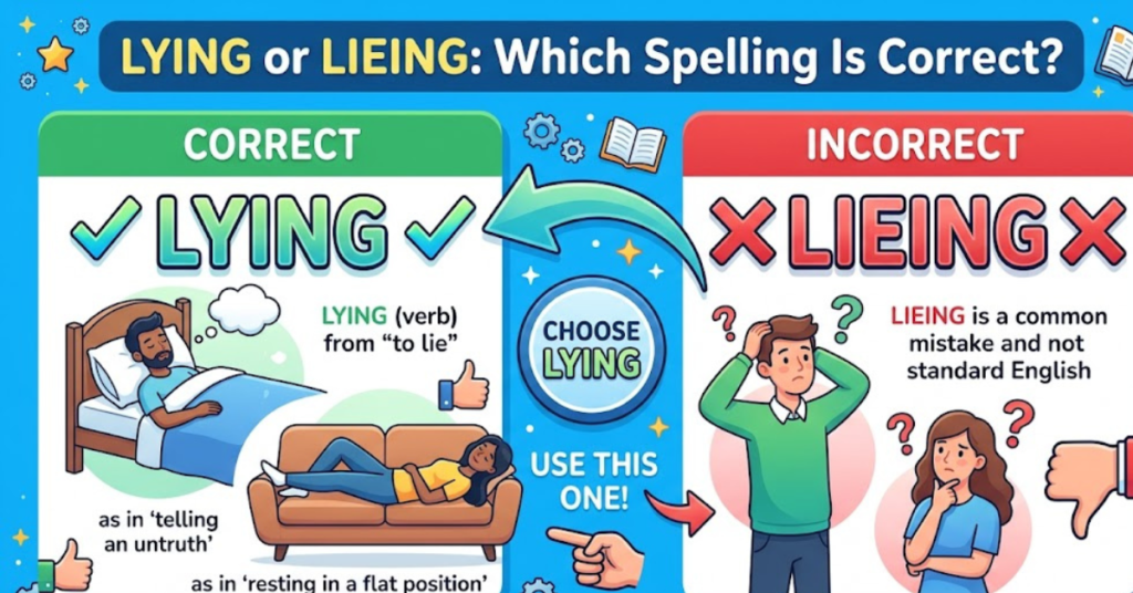 Lying or Lieing Which Spelling Is Correct
