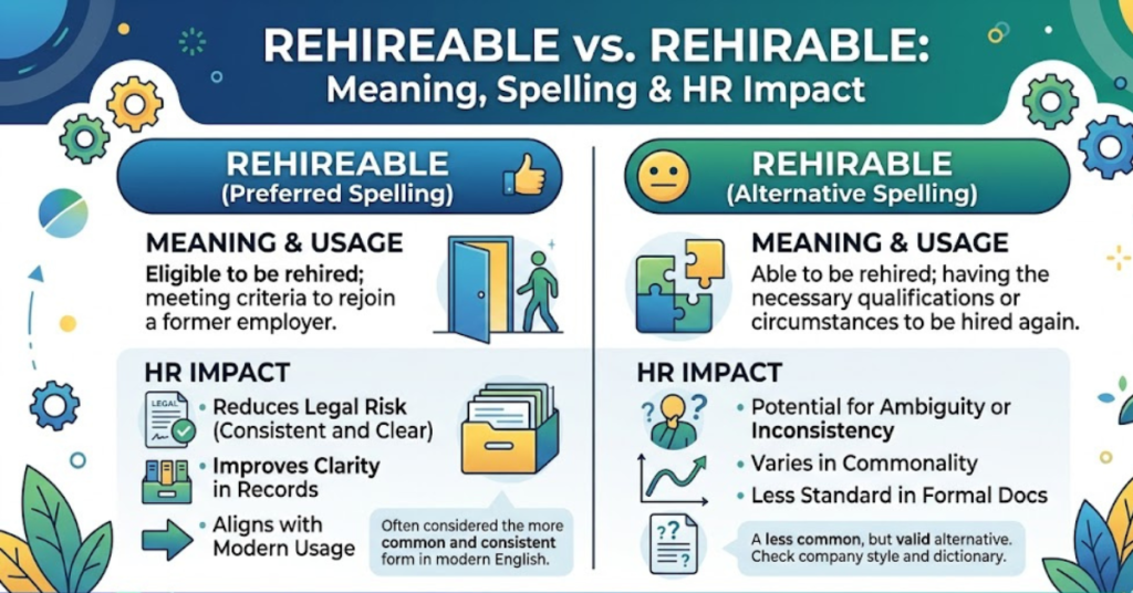 Rehireable or Rehirable: Meaning, Spelling & HR Impact